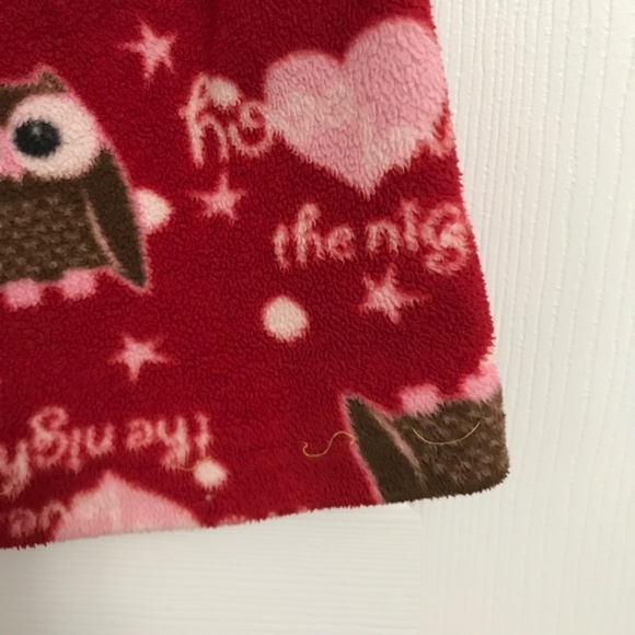 LA SENZA Girl Pajama Bottoms Owl Heart Red Pink White Brown - Picture 5 of 10